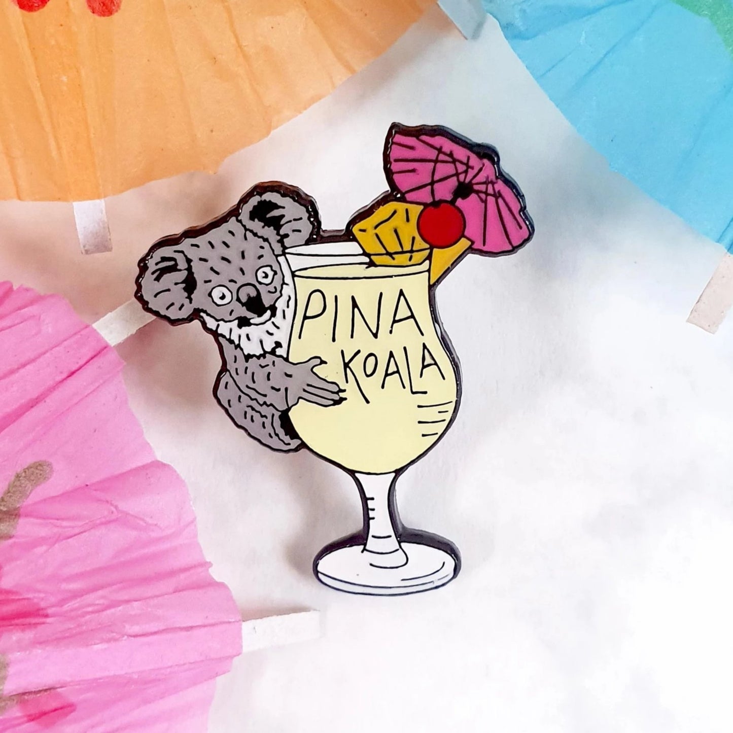 Pina Koala Cocktail Enamel Pin - Fawn and Thistle