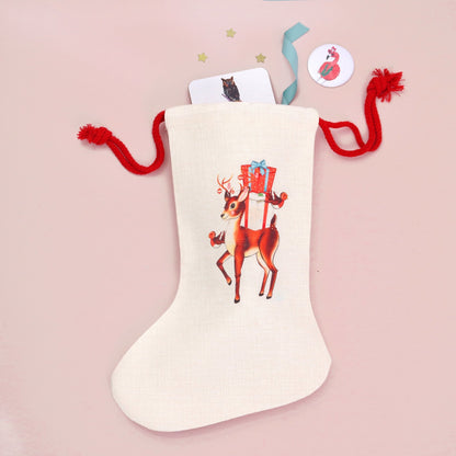 Retro Reindeer Christmas Stocking - Fawn and Thistle