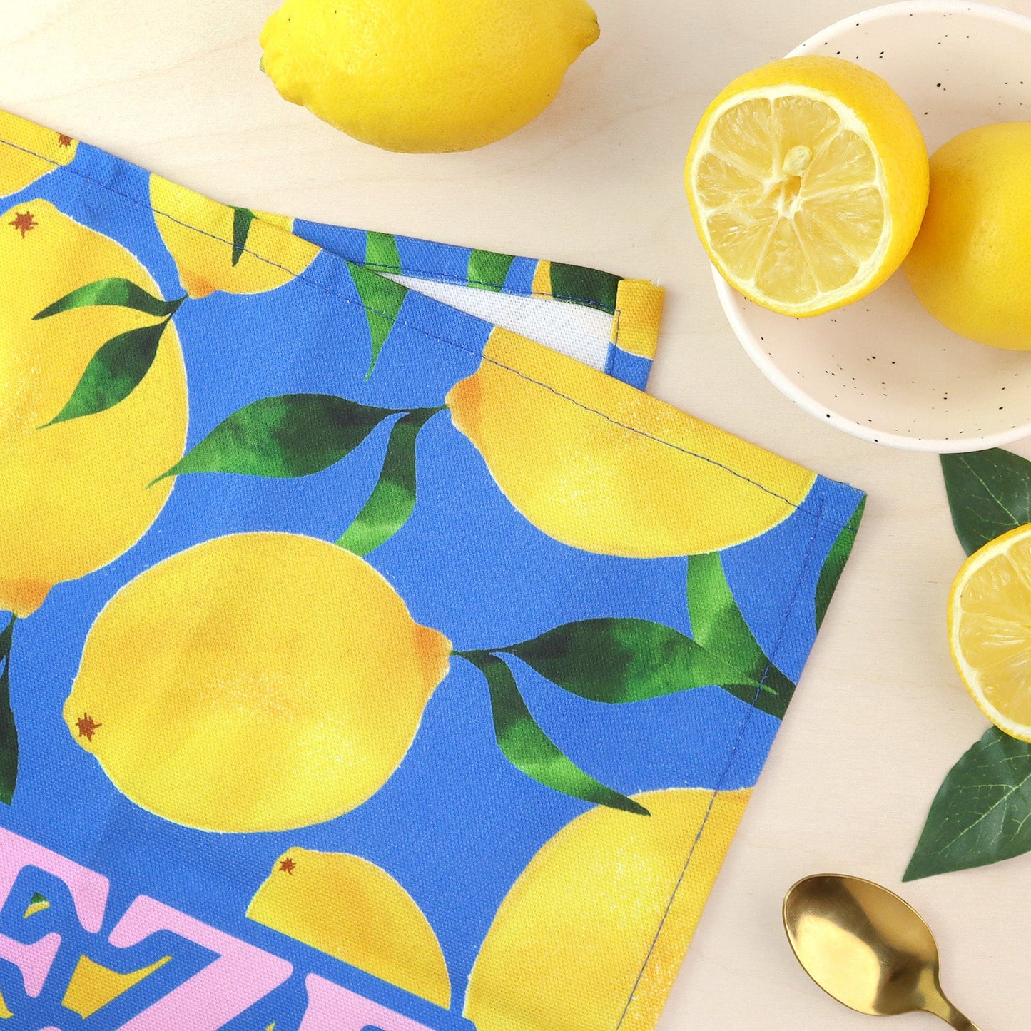 Squeeze The Day Lemons Tea Towel - Fawn and Thistle