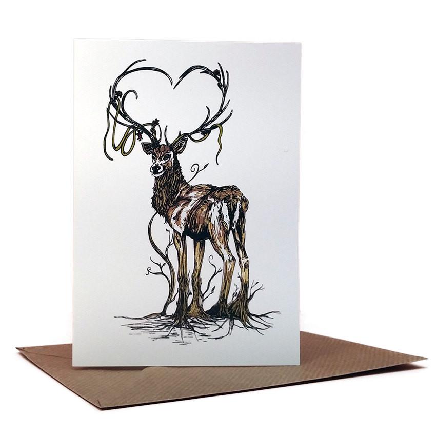 Stag Greeting Card - Fawn and Thistle