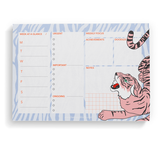 Tiger Weekly Desk Pad Planner A5 - Fawn and Thistle