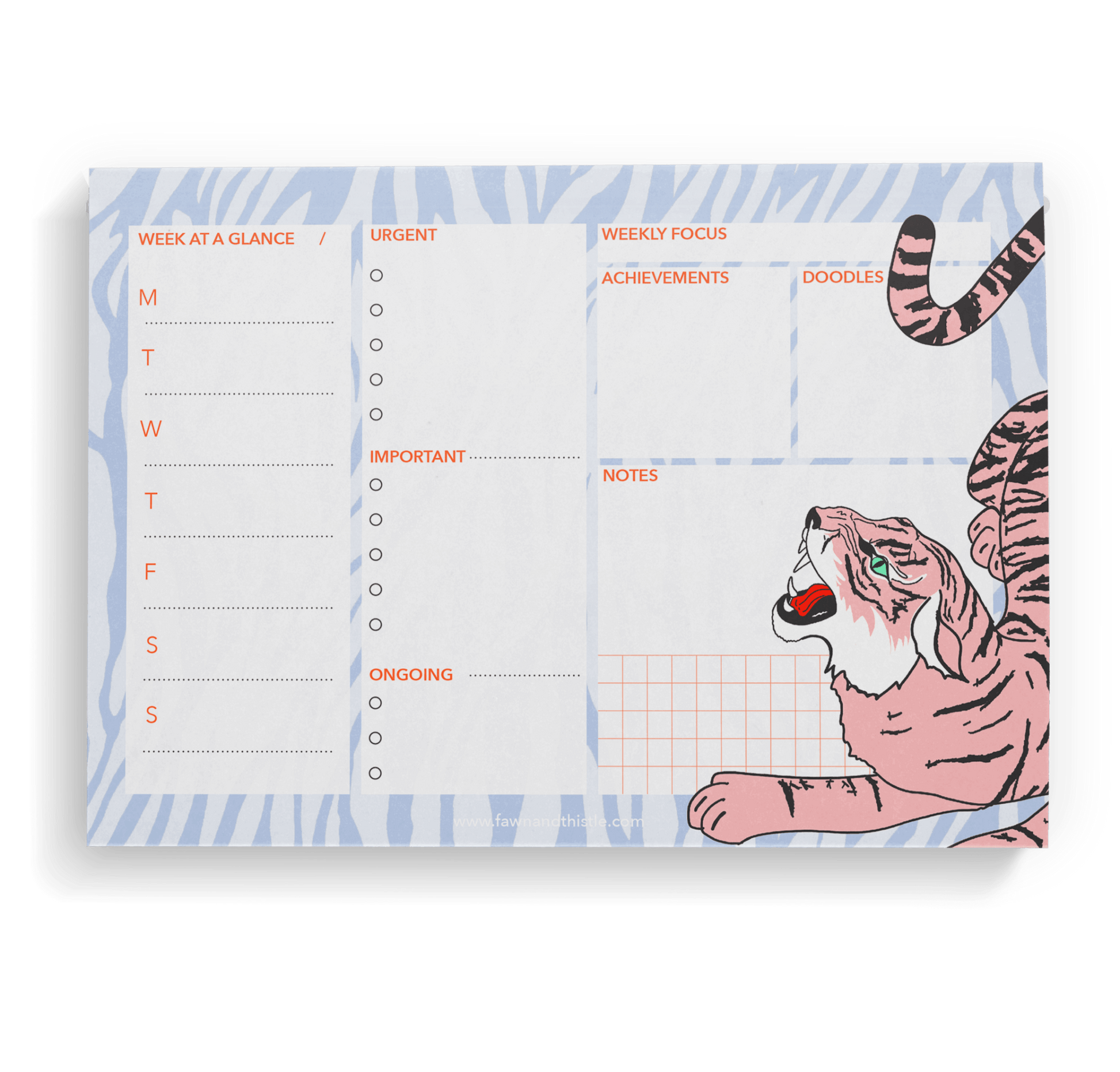 Tiger Weekly Desk Pad Planner A5 - Fawn and Thistle