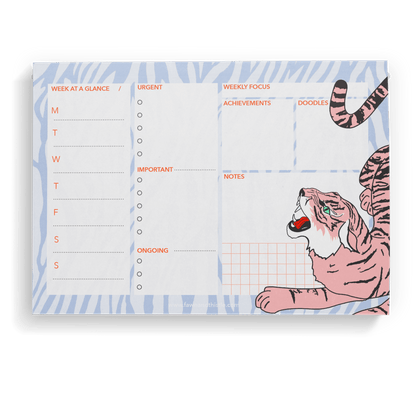 Tiger Weekly Desk Pad Planner A5 - Fawn and Thistle