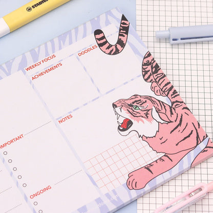 Tiger Weekly Desk Pad Planner A5 - Fawn and Thistle