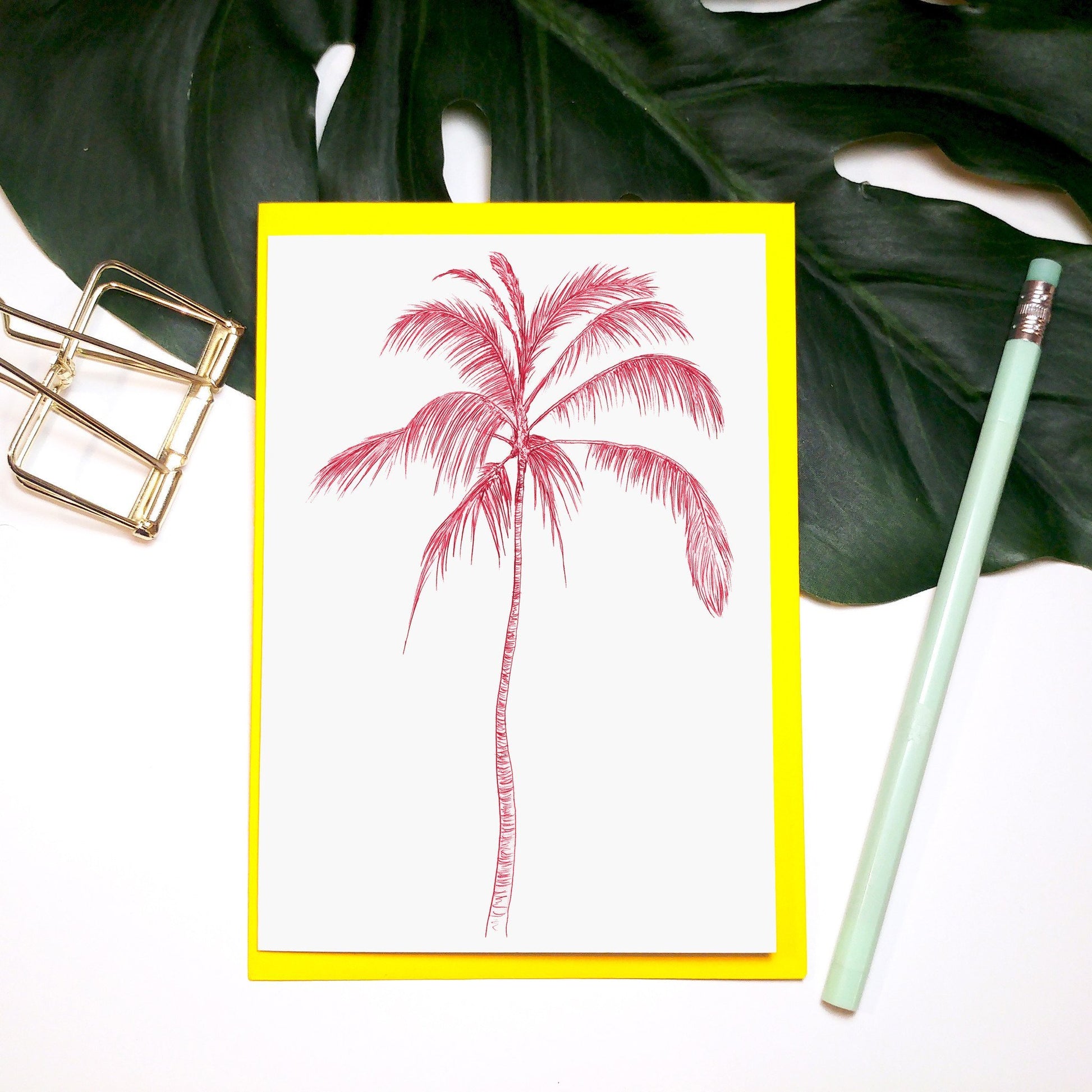 Tropicana Palm Tree Greeting Card - Fawn and Thistle