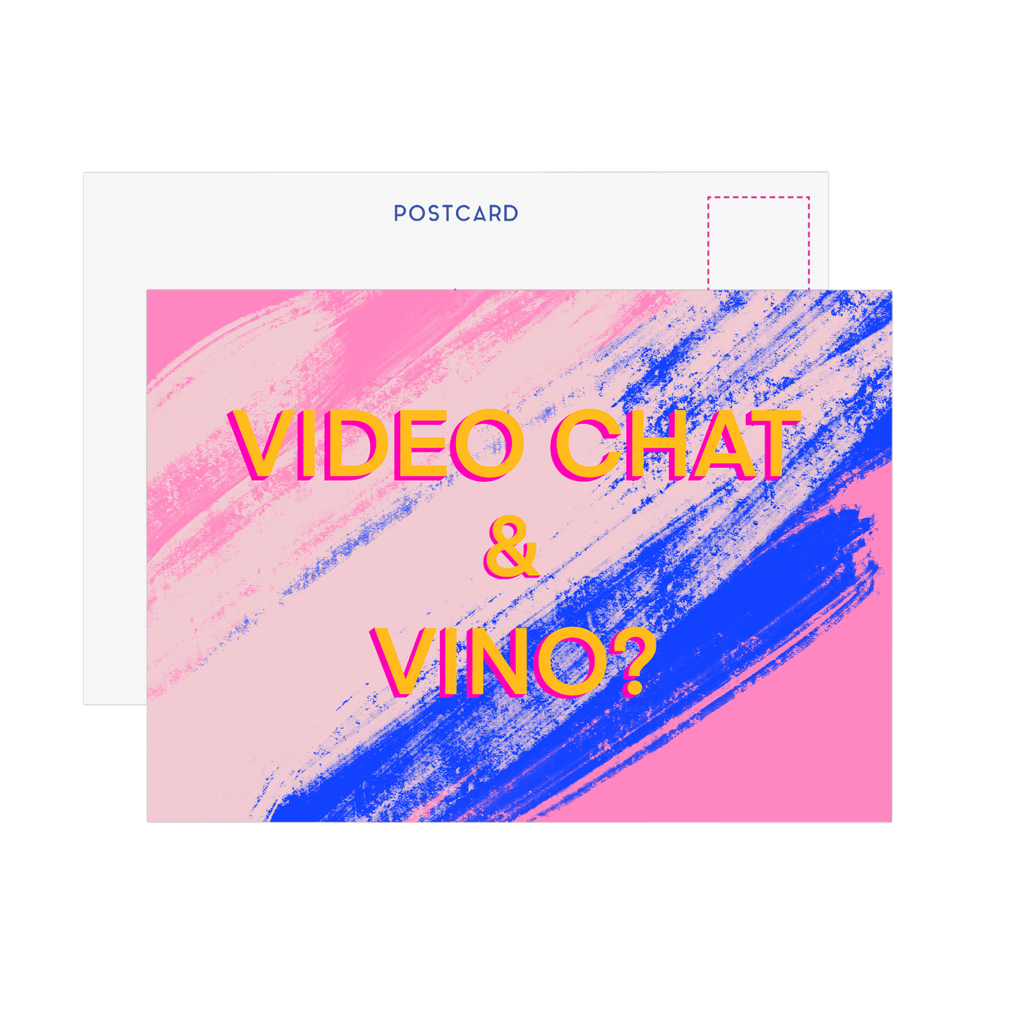 Video Chat & Vino Postcard - Fawn and Thistle