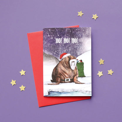 Walrus Santa Winter Wonderland Christmas Card - Fawn and Thistle
