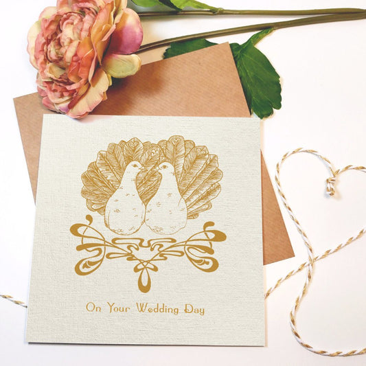 Wedding Day Doves Greeting Card - Fawn and Thistle