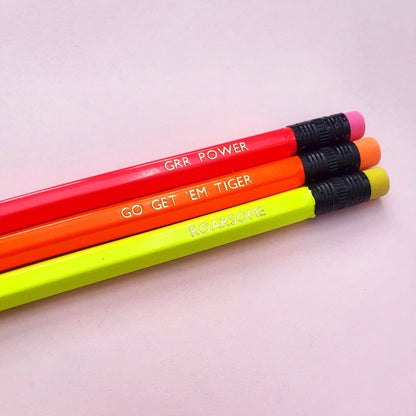 Wild Cat Positivity Neon Pencil set - Fawn and Thistle